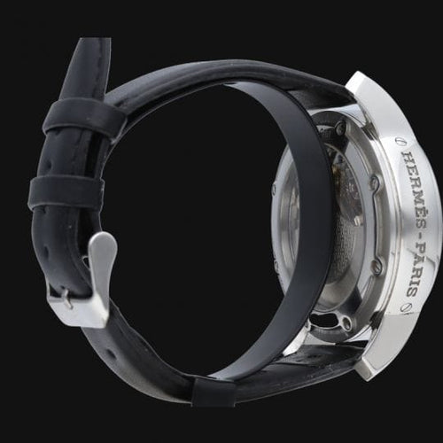 Montre Hermès Clipper - Montre chronographe automatique en acier 58 Facettes MT44640