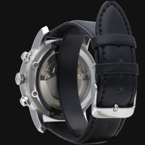 Montre Hermès Clipper - Montre chronographe automatique en acier 58 Facettes MT44640