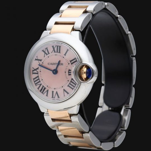 Montre Cartier Ballon Bleu - Montre femme quartz 28 mm or rose et acier 58 Facettes MT42721