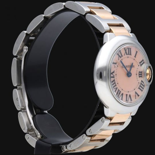 Montre Cartier Ballon Bleu - Montre femme quartz 28 mm or rose et acier 58 Facettes MT42721