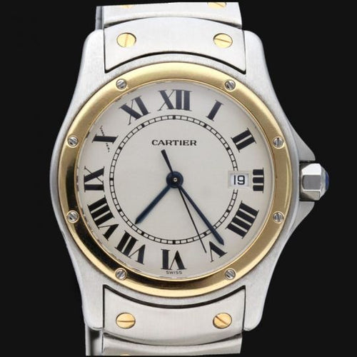 Montre Cartier Santos Galbée - Montre ronde femme quartz en or jaune et acier 58 Facettes MT42748