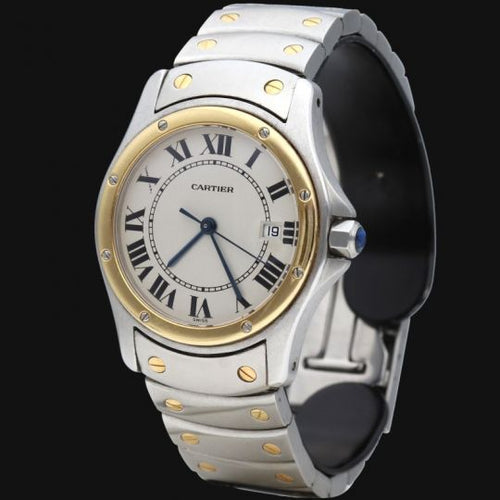 Montre Cartier Santos Galbée - Montre ronde femme quartz en or jaune et acier 58 Facettes MT42748