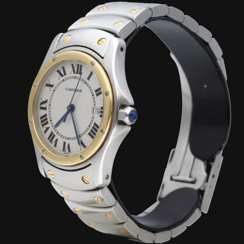 Montre Cartier Santos Galbée - Montre ronde femme quartz en or jaune et acier 58 Facettes MT42748