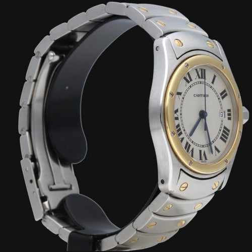 Montre Cartier Santos Galbée - Montre ronde femme quartz en or jaune et acier 58 Facettes MT42748