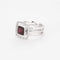 Bague 52 Bague moderne or gris, grenat et diamants 58 Facettes 250171