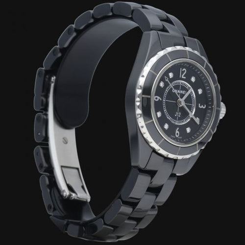 Montre Chanel J12 - Montre quartz 29 mm en céramique avec diamants 58 Facettes MT39967