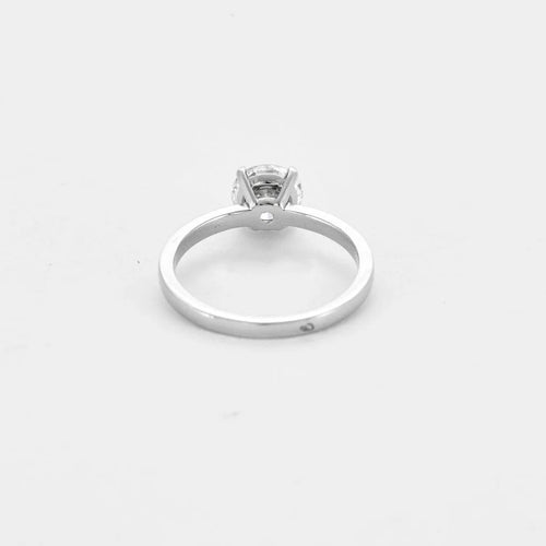 Bague 53 Solitaire or gris et diamant 1.10ct, F, VVS2 58 Facettes 250014