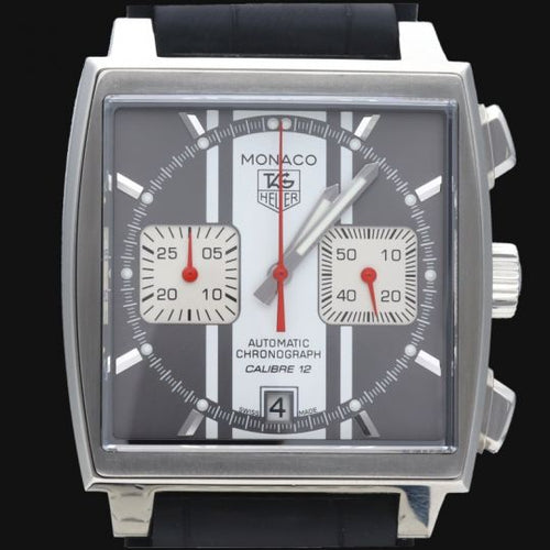 Montre TAG Heuer Monaco - Montre chronographe Calibre 12 en acier 58 Facettes MT40071