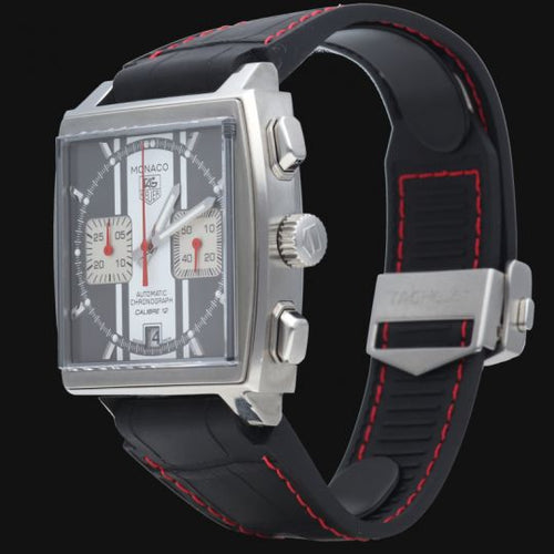 Montre TAG Heuer Monaco - Montre chronographe Calibre 12 en acier 58 Facettes MT40071