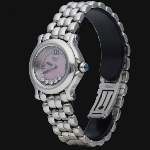 Montre Chopard Happy Sport Mini - Montre femme en acier cadran nacré 58 Facettes MT41700