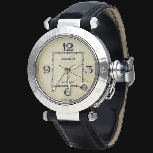 Montre Cartier Pasha - Montre GMT automatique en acier 35 mm 58 Facettes MT41492
