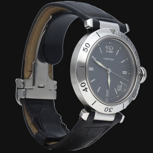 Montre Cartier Pasha Plongeur - Montre automatique homme 38 mm en acier 58 Facettes MT41550