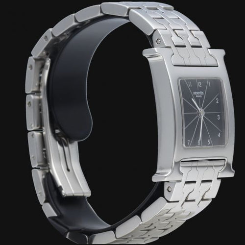 Montre Hermès Heure H - Montre femme en acier, cadran noir 58 Facettes MT42166