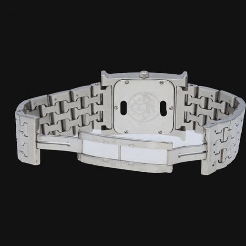 Montre Hermès Heure H - Montre en acier, cadran noir quartz 58 Facettes MT42230