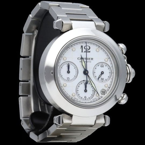 Montre Bulgari Pasha - Montre chronographe automatique homme en acier 58 Facettes MT41487