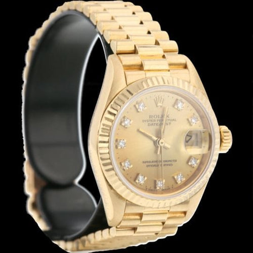 Montre Rolex Datejust - Montre Lady 26 mm en or jaune avec diamants 58 Facettes MT42418