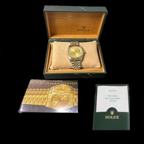 Montre Rolex Datejust - Montre 36 mm en or jaune et acier avec diamants 58 Facettes MT42528