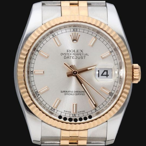 Montre Rolex Datejust - Montre 36 mm en or rose et acier 58 Facettes MT42556