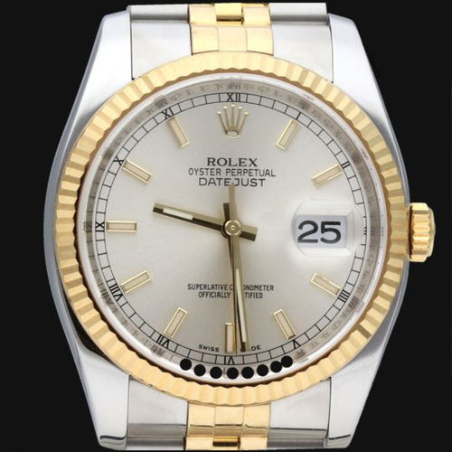 Montre Rolex Datejust - Montre 36 mm en or jaune et acier 58 Facettes MT42525