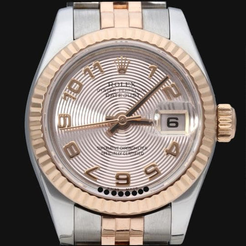 Montre Rolex - Montre Lady-Datejust 26 mm en or rose et acier 58 Facettes MT42572