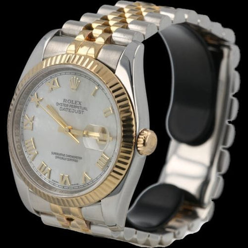 Montre Rolex Datejust - Montre 36 mm en or jaune et acier 58 Facettes MT42536
