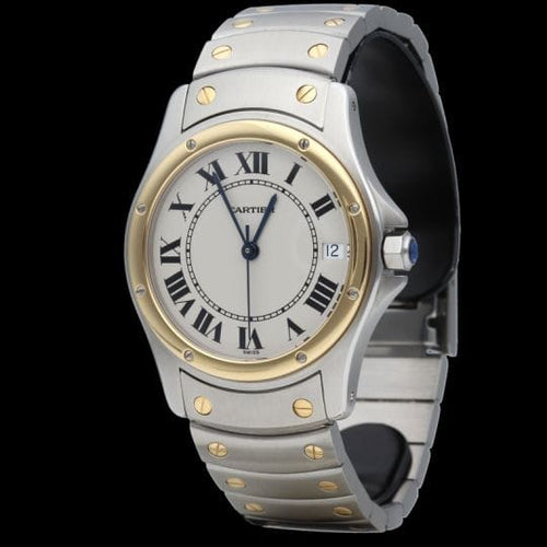 Montre Cartier Santos Ronde - Montre femme en or jaune et acier 58 Facettes MT42557