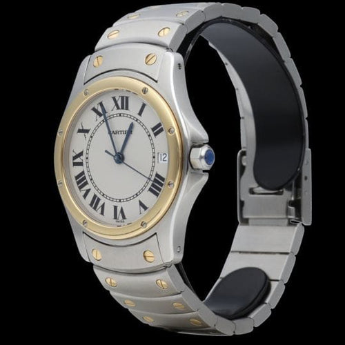 Montre Cartier Santos Ronde - Montre femme en or jaune et acier 58 Facettes MT42557
