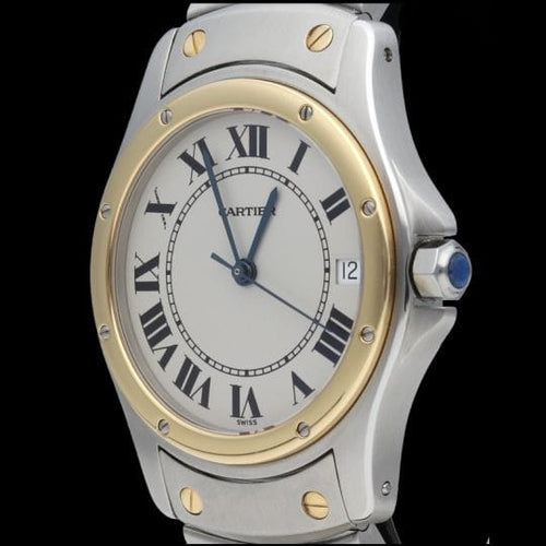 Montre Cartier Santos Ronde - Montre femme en or jaune et acier 58 Facettes MT42557