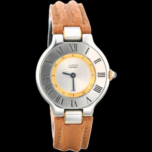 Montre Cartier Must 21 - Montre femme quartz en or jaune et acier 58 Facettes MT42891