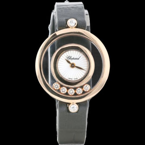 Montre Chopard Happy Diamonds - Montre femme en or rose et diamants 58 Facettes MT42512