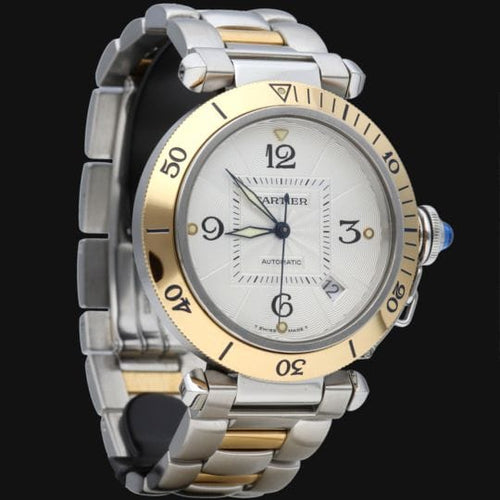 Montre Cartier Pasha - Montre automatique 38 mm en or jaune et acier 58 Facettes MT42758