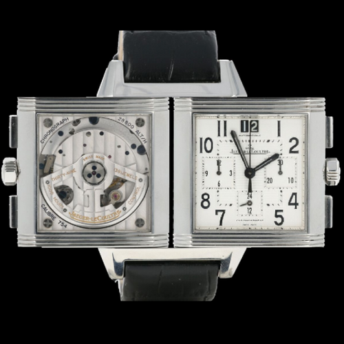 Montre Jaeger-LeCoultre Reverso Squadra - Montre GMT Chronograph en acier 58 Facettes MT43042