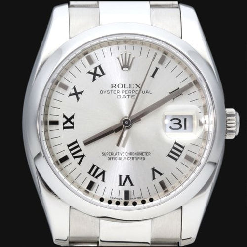 Montre Rolex Date - Montre 34 mm en acier 58 Facettes MT43265