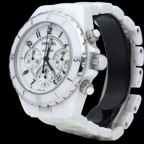 Montre Chanel J12 - Montre chronographe automatique en céramique blanche 58 Facettes MT42483