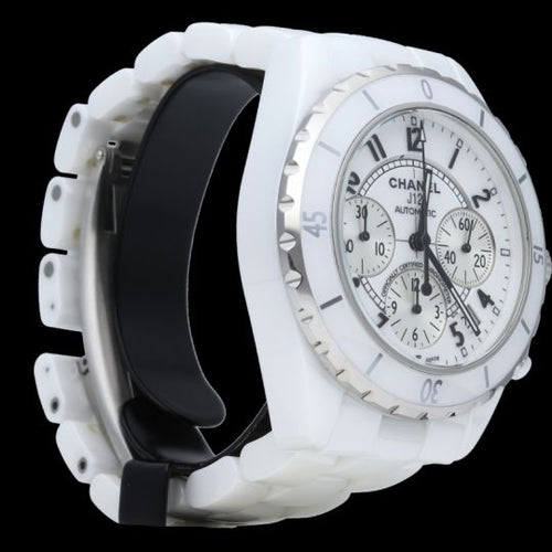 Montre Chanel J12 - Montre chronographe automatique en céramique blanche 58 Facettes MT42483