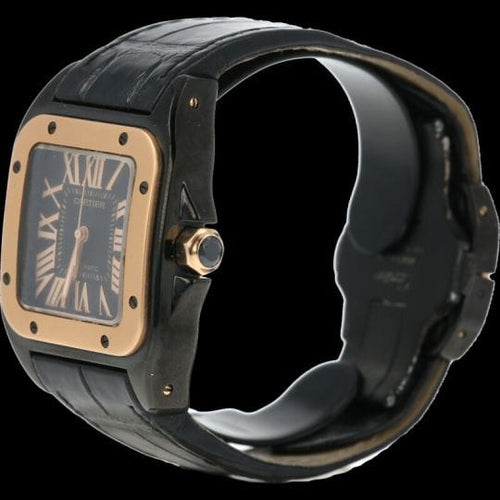 Montre Cartier Santos 100 - Montre automatique en or rose et acier 58 Facettes MT43374