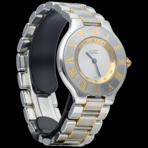 Montre Cartier Must 21 - Montre femme quartz 31 mm en or jaune et acier 58 Facettes MT42251