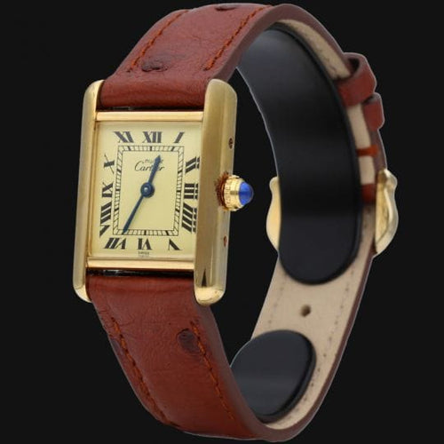 Montre Cartier Tank Vermeil - Montre femme à quartz plaquée or 58 Facettes MT43488