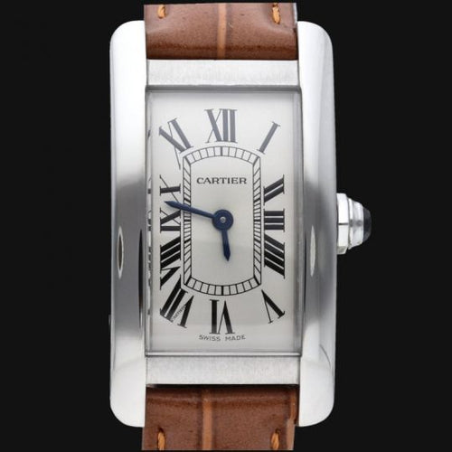 Montre Cartier Tank Américaine - Montre femme PM en acier 58 Facettes MT43938