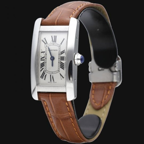 Montre Cartier Tank Américaine - Montre femme PM en acier 58 Facettes MT43938