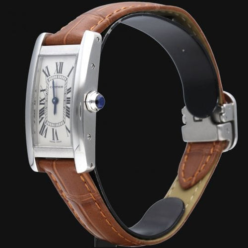 Montre Cartier Tank Américaine - Montre femme PM en acier 58 Facettes MT43938