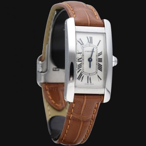 Montre Cartier Tank Américaine - Montre femme PM en acier 58 Facettes MT43938