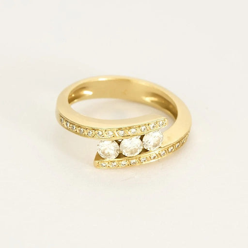Bague 54.5 Bague en or jaune et diamants 58 Facettes B250528