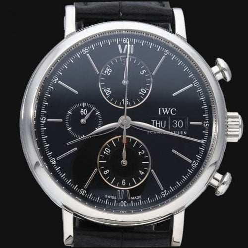 Montre IWC Portofino - Montre chronographe automatique homme en acier 58 Facettes MT43611