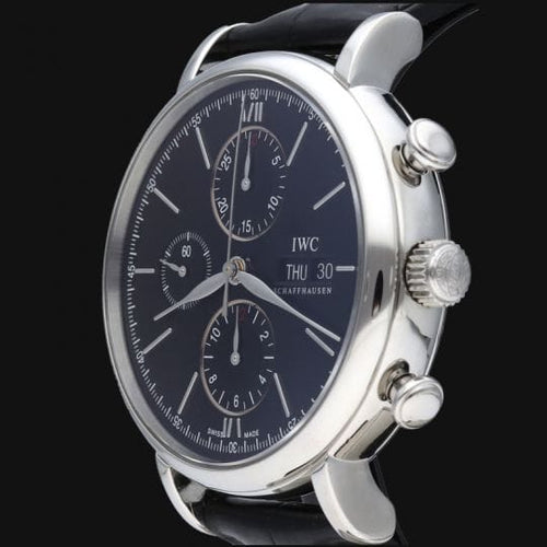 Montre IWC Portofino - Montre chronographe automatique homme en acier 58 Facettes MT43611
