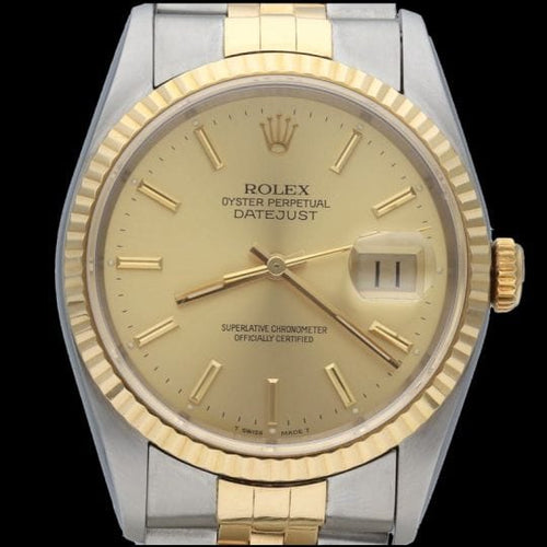 Montre Rolex Datejust 36 - Montre automatique en or jaune et acier 58 Facettes MT44127