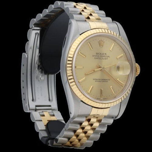Montre Rolex Datejust 36 - Montre automatique en or jaune et acier 58 Facettes MT44127