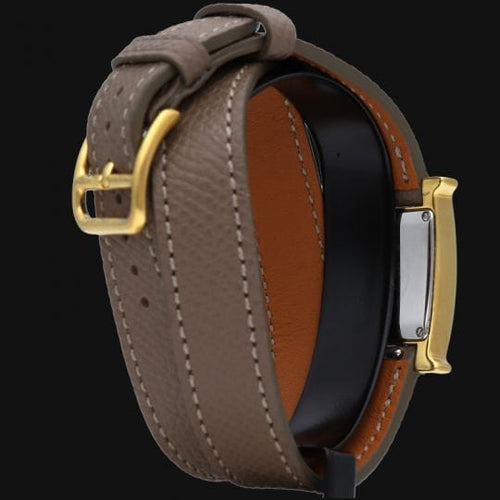 Montre Hermès Heure H - Montre femme à quartz 25 mm plaquée or 58 Facettes MT43495