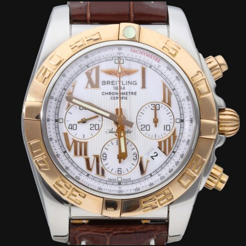 Montre Breitling Chronomat 44 B01 - Montre chronographe en or rose et acier 58 Facettes MT43474