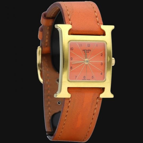 Montre Hermès Heure H - Montre femme quartz plaqué or 21 mm 58 Facettes MT43551